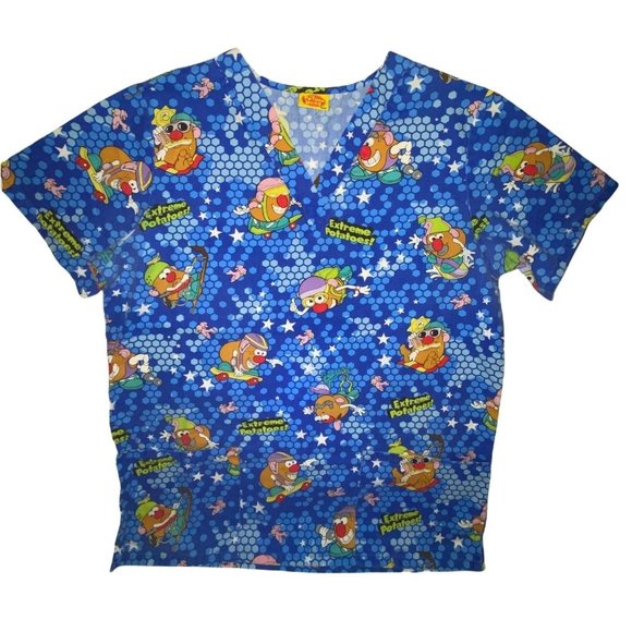 Mr Potatoe Extreme Sports Medical Scrub Top Medium - Picture 1 of 11